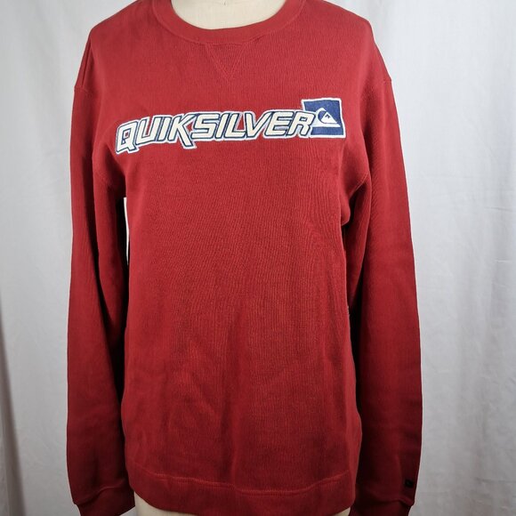 NWT's VTG Quiksilver Men's Small Red Long Sleeve Shirt Pull Over 90’s Skateboard - Picture 1 of 12